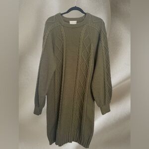 Freshman Olive Cable Knit Sweater